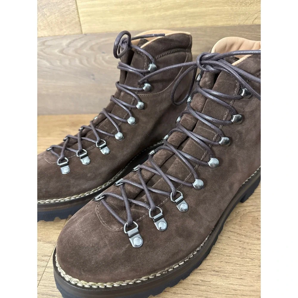 Ralph Lauren Darrow‎ Lug Brown Calf Suede Hiking Boots Mens 11.5 D Italy Vibram